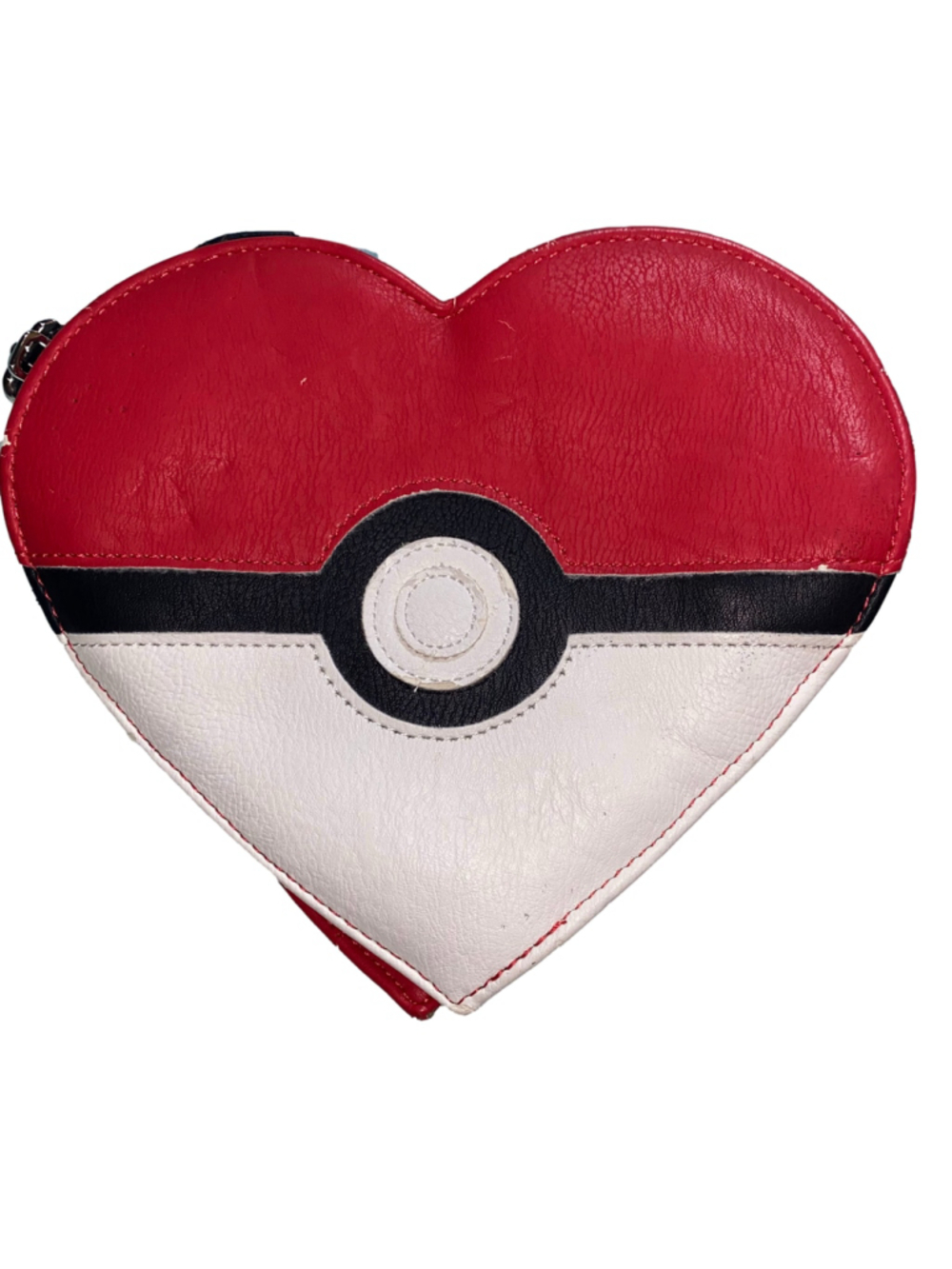 Women's Loungefly Pokemon Poke Ball Heart Crossbody Bag Red White RETIRED - Picture 3 of 11